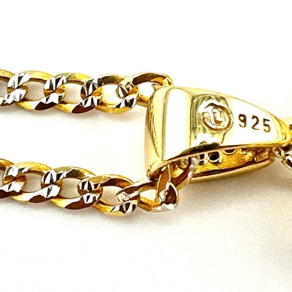 18K Gold Plated over 925 Solid Sterling Silver "M" Letter Necklace - Picture 6 of 10